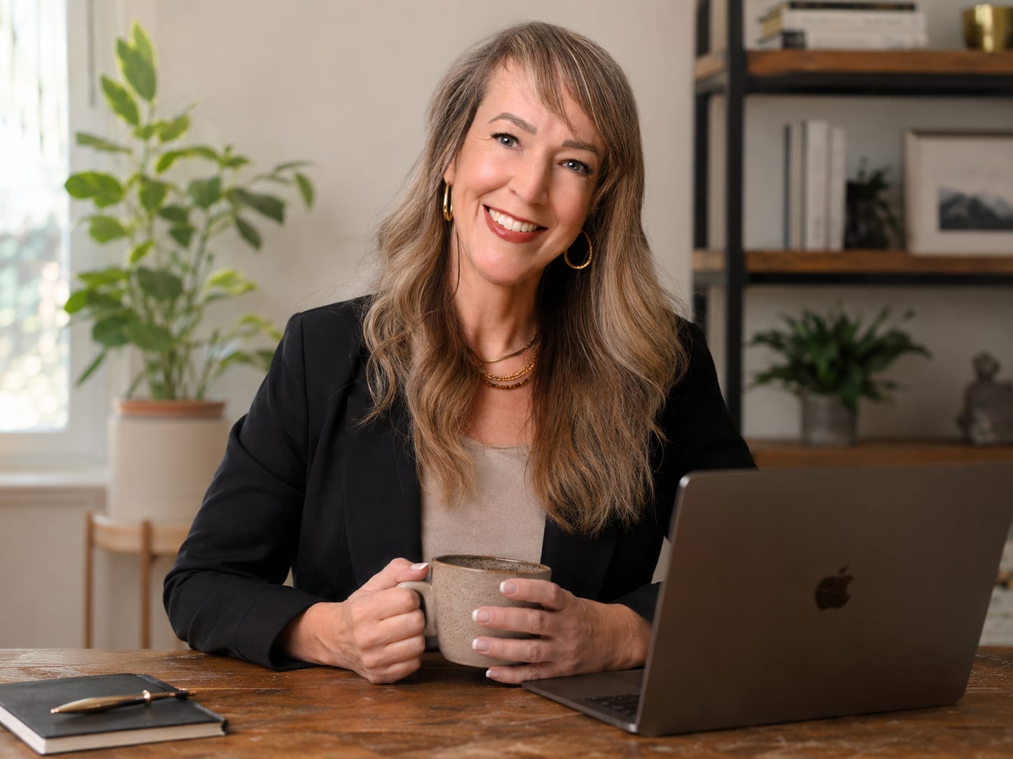 Annie Hunting working at her desk